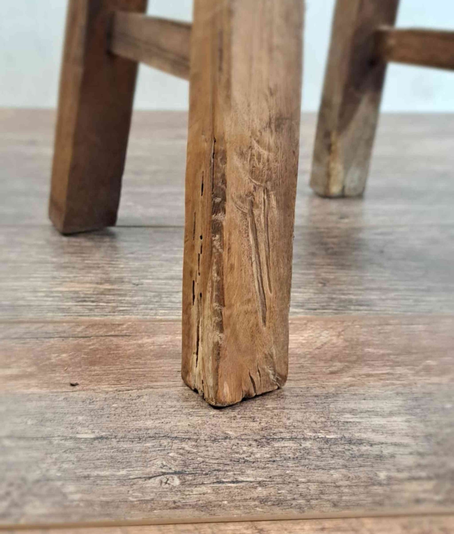 Antiker chinesischer Melkhocker, rustikaler Dekorhocker