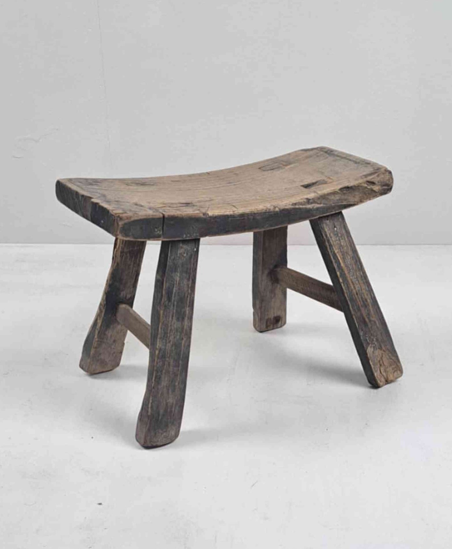 Antique Chinese Milking Stool, Rustic Stool, Decor Stool