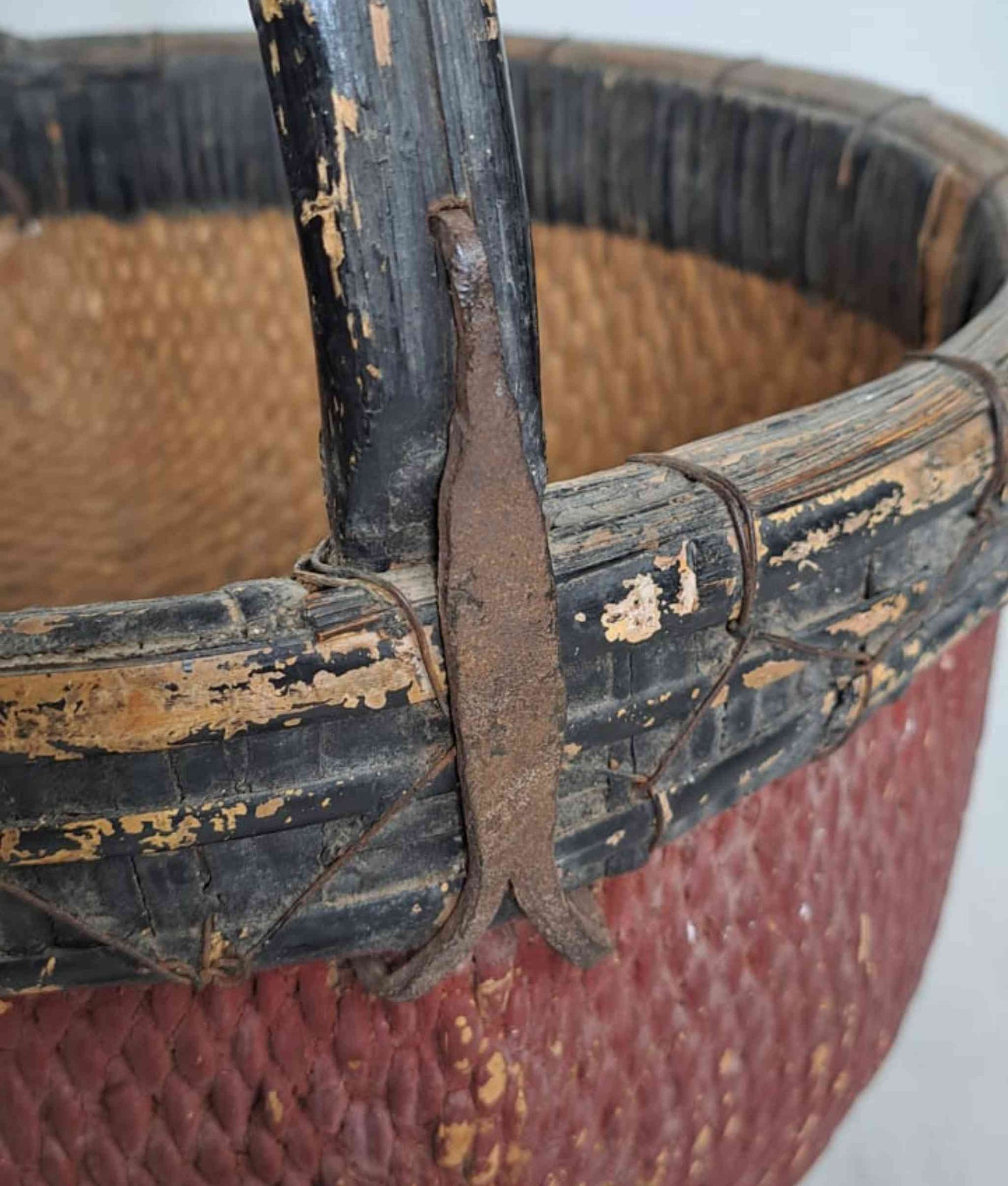 antique chinese basket vintage chinese basket antique woven basket antique wicker basket, vintage wicker basket, woven basket decor, woven reed basket, vintage handmade basket, chinese woven basket