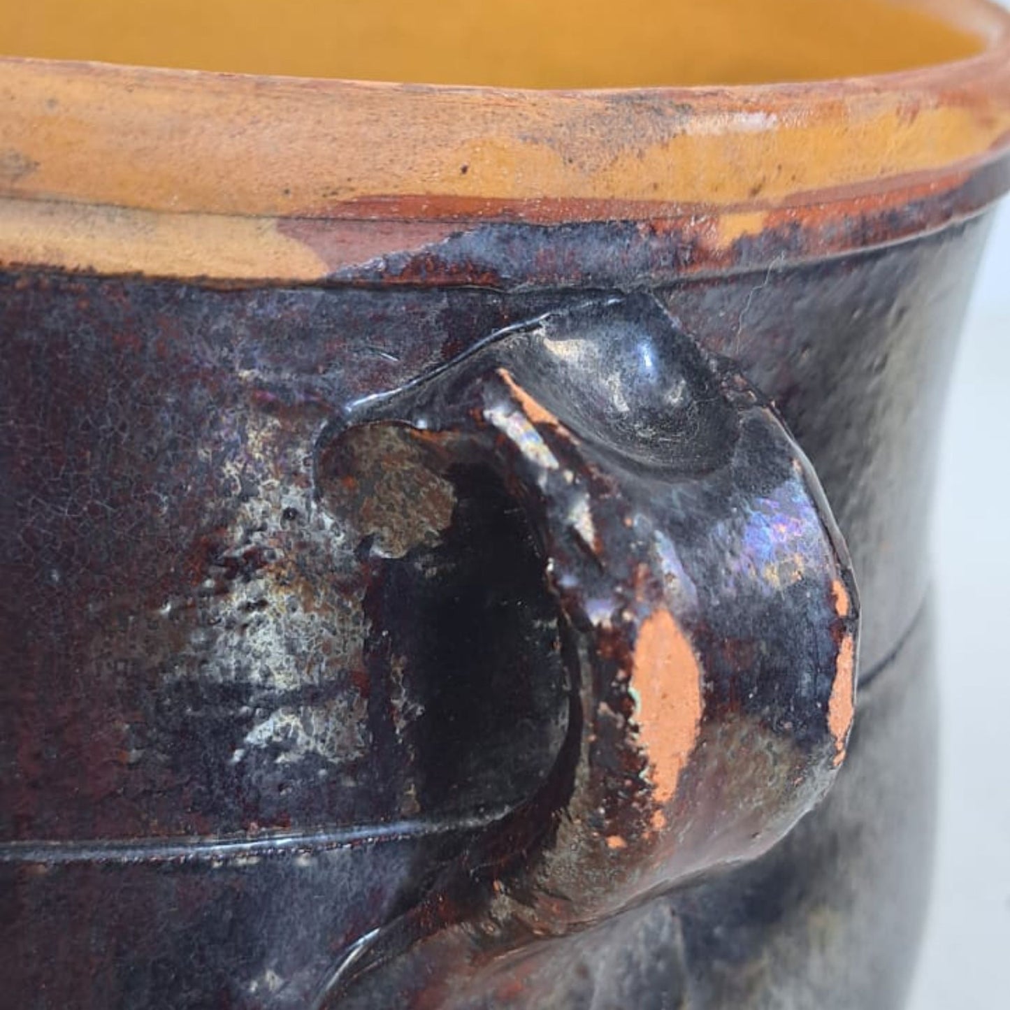 Antique Ceramic Handled Pot - Albisola Pottery