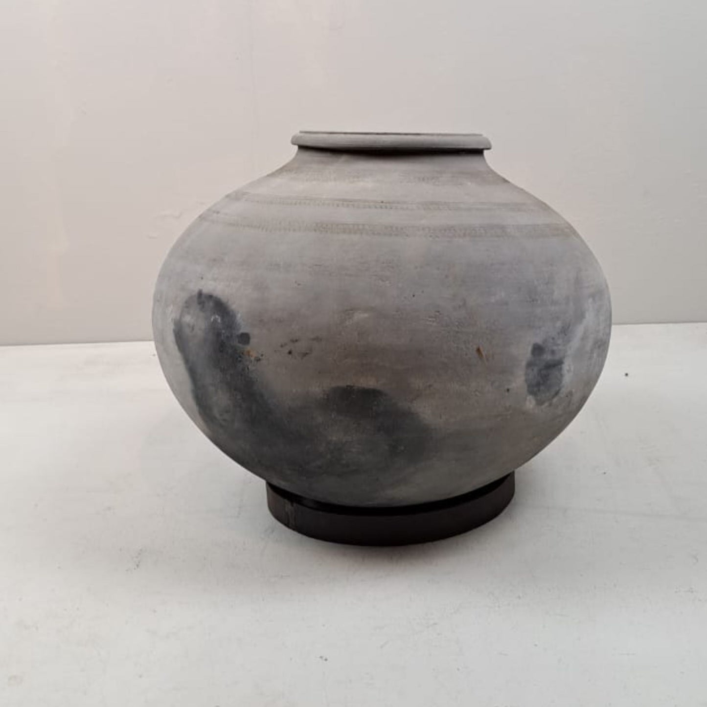 Antique African Clay Water Vessel with Stains