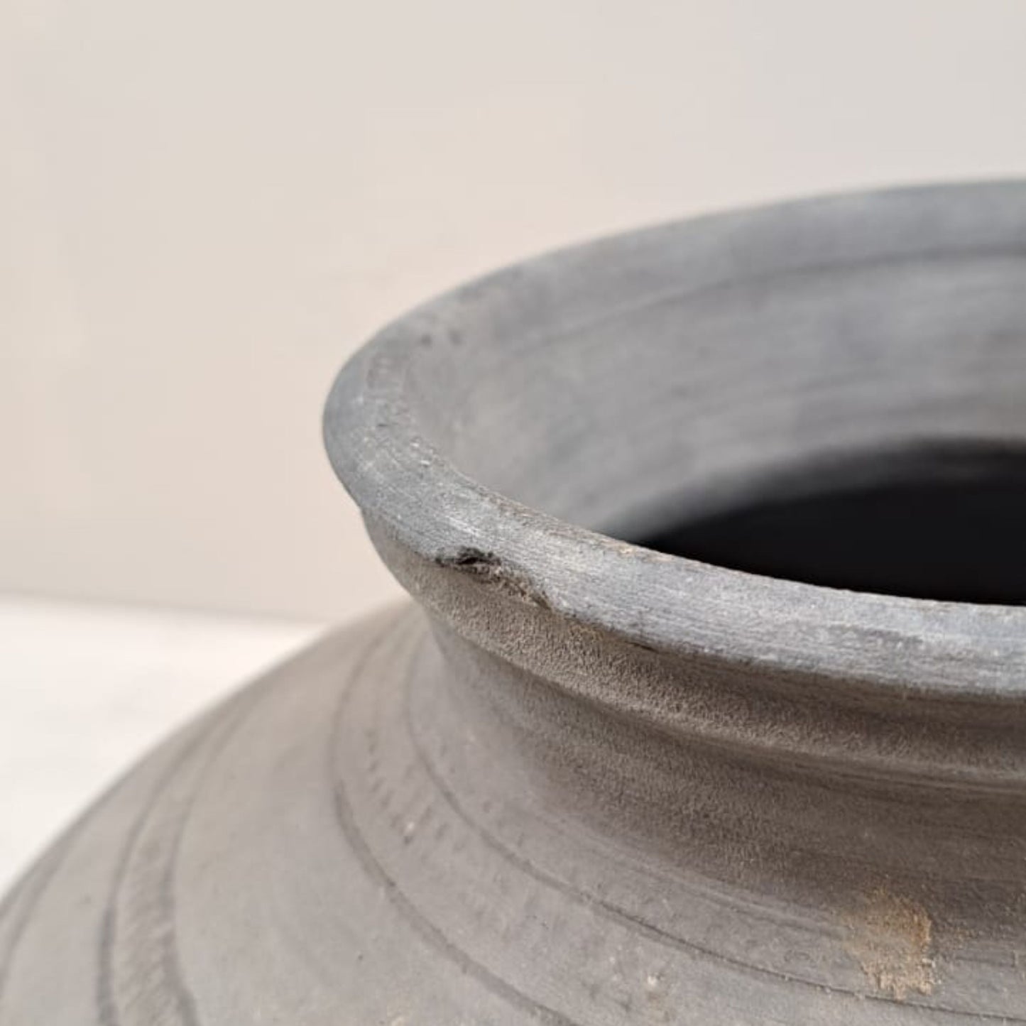 Antique African Clay Water Vessel - Narrow Neck