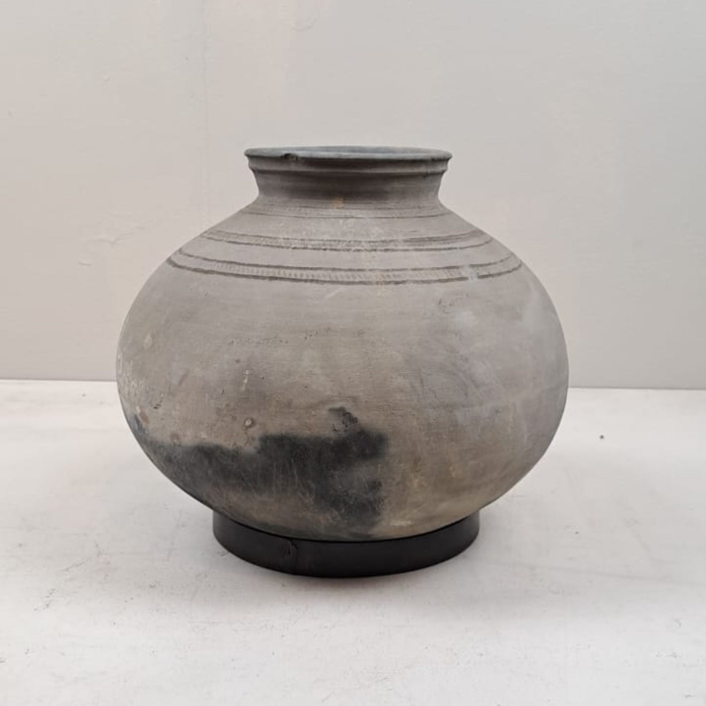 Antique African Clay Water Vessel - Narrow Neck