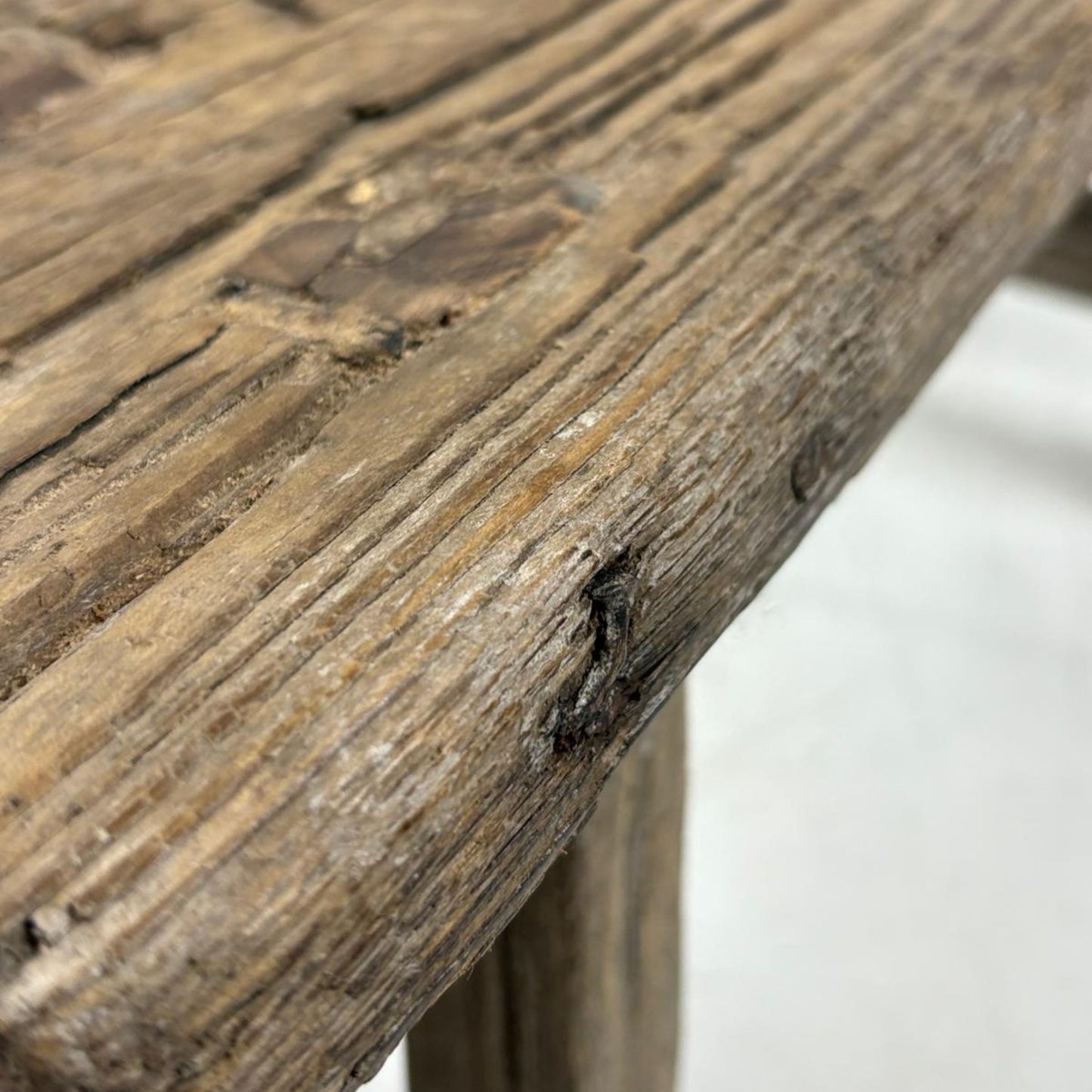Antique Chinese Milking Stool Handmade Elmwood