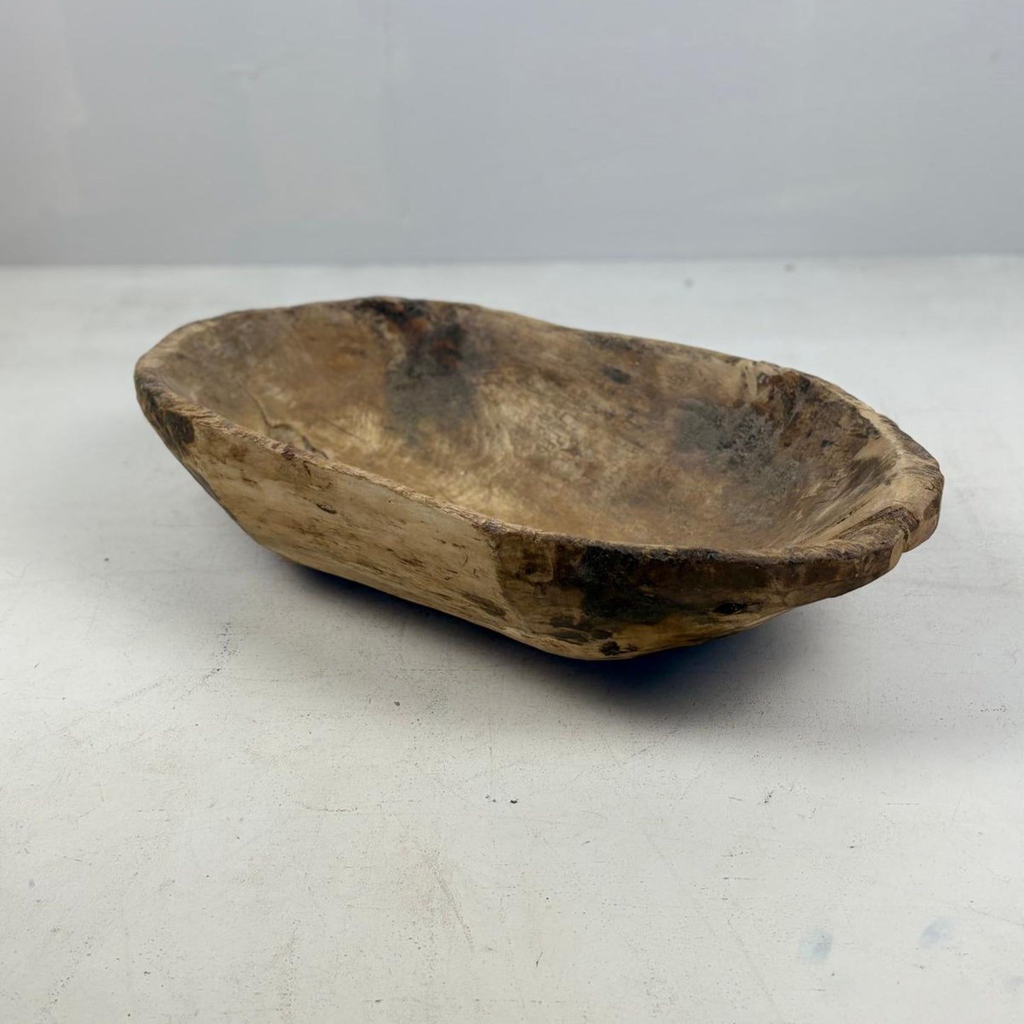 Large Antique Wooden Dough Tray from Tibet - Handcrafted