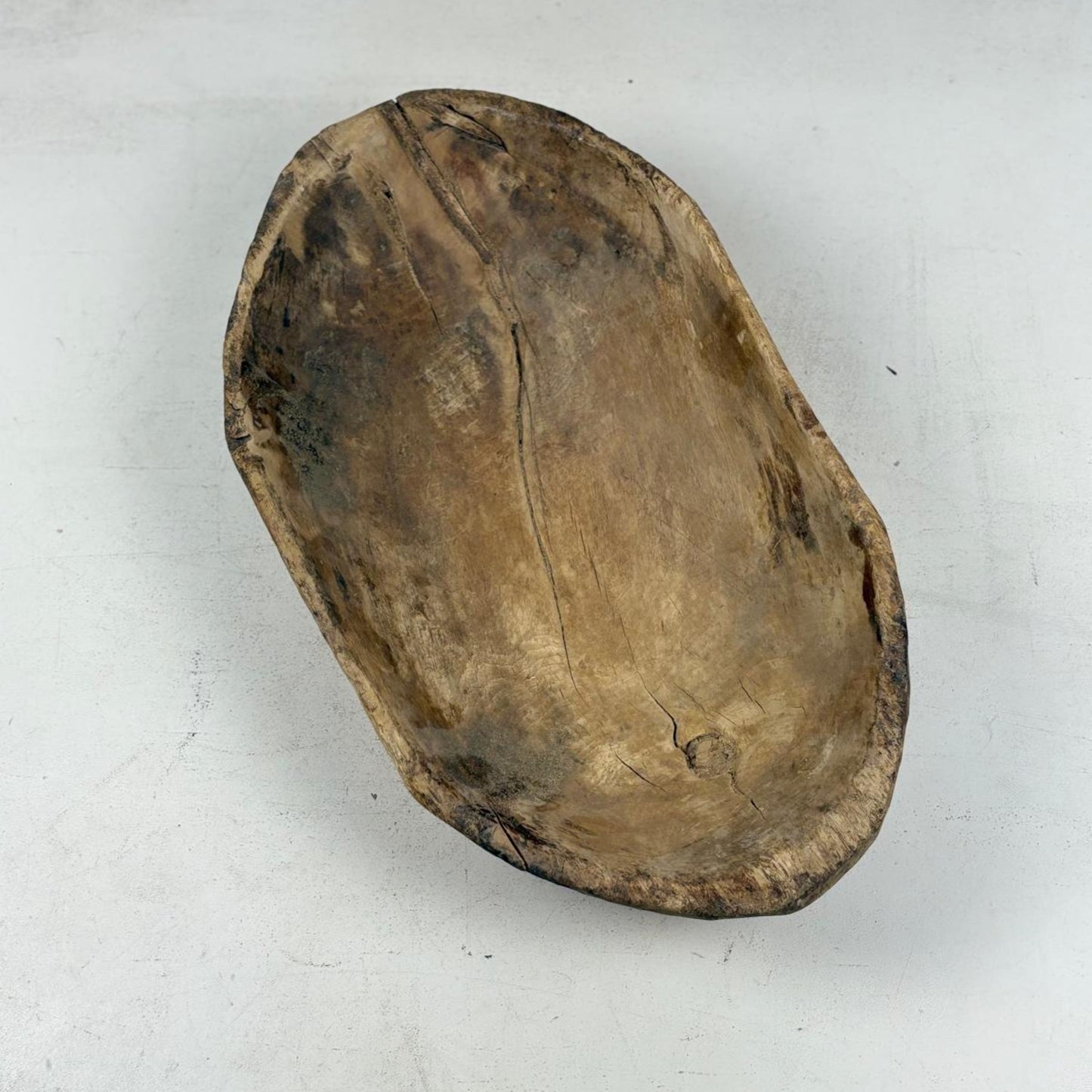 Large Antique Wooden Dough Tray from Tibet - Handcrafted