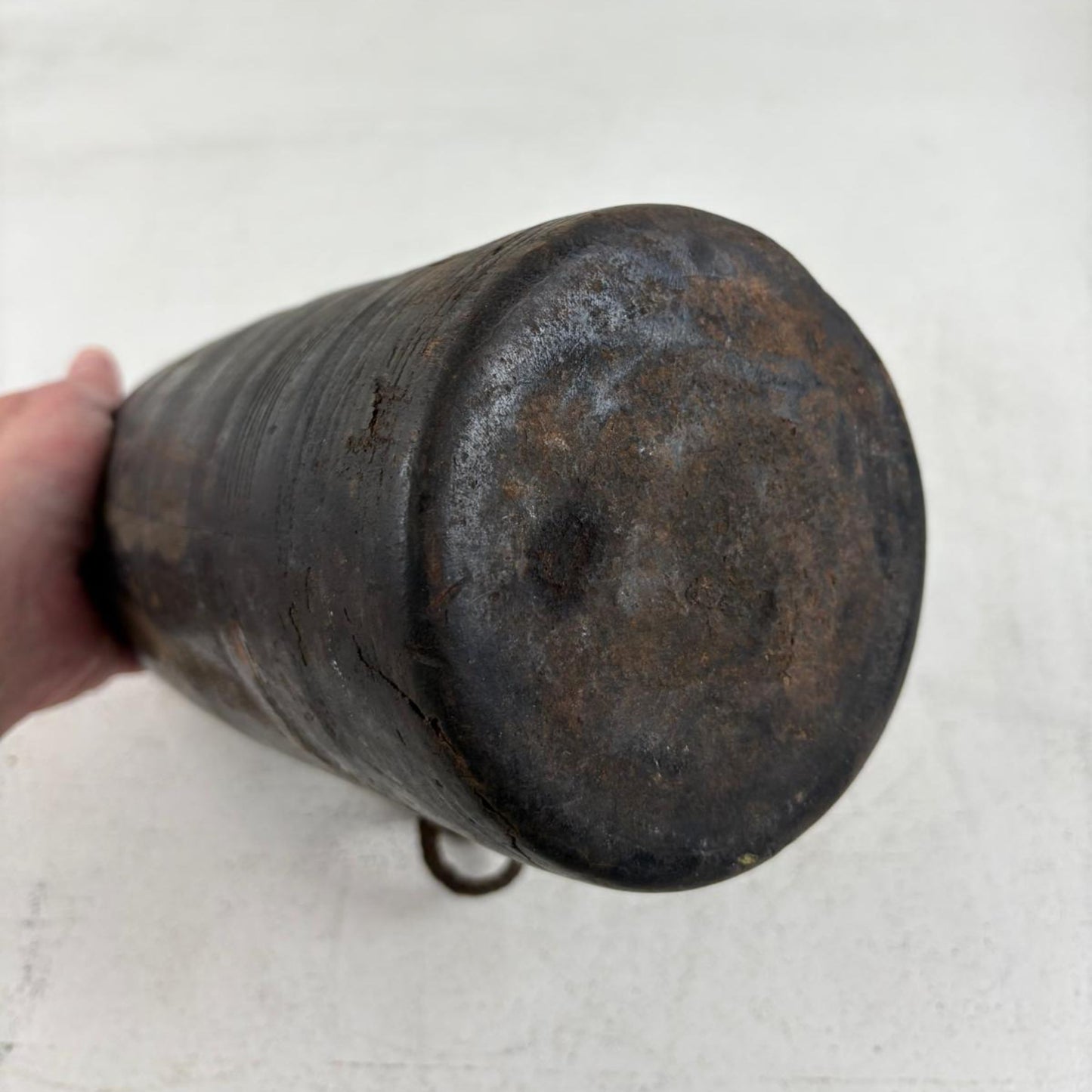 Antique Wooden Himachal Pot - Rope detail
