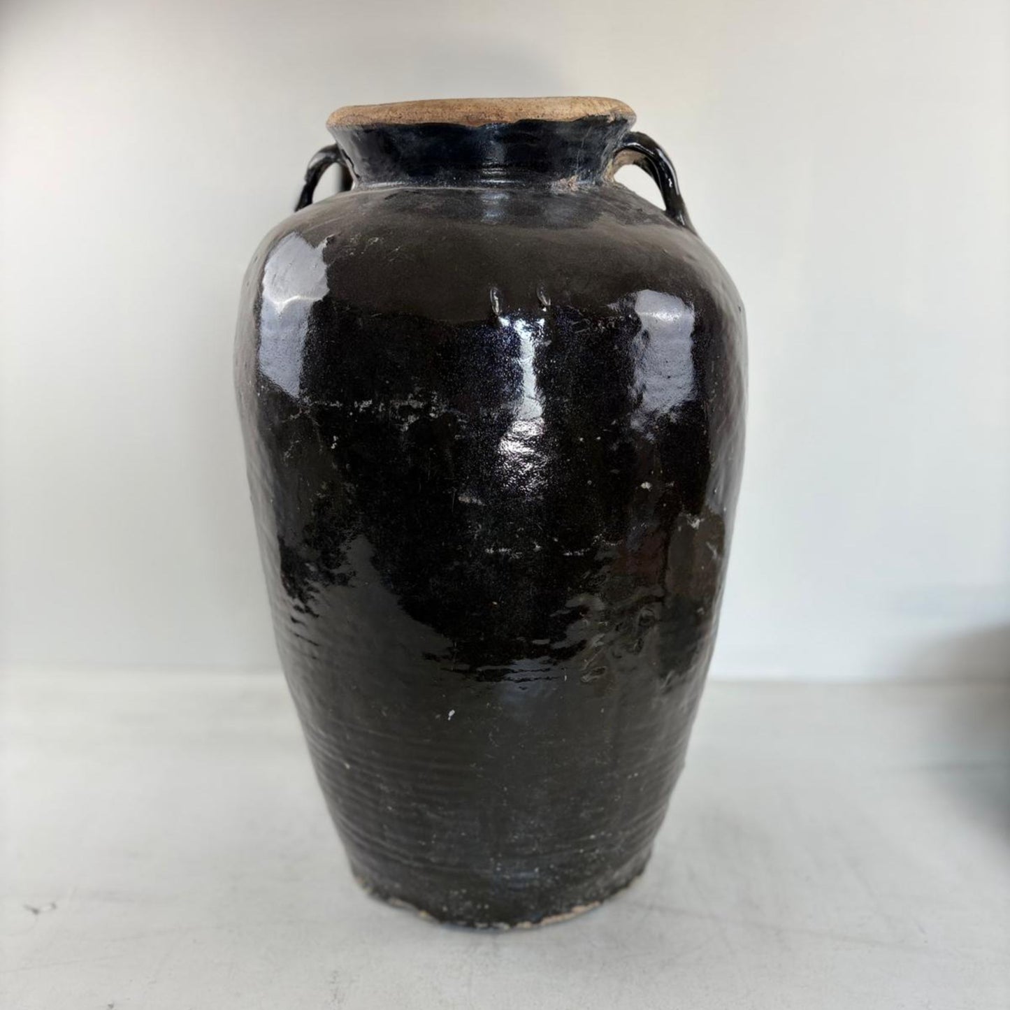 Rare Antique Glazed Pottery Wine Vase