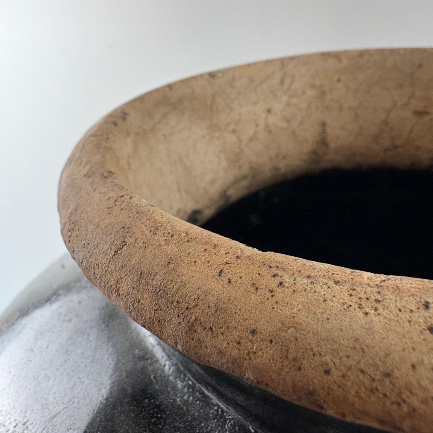 Rare Antique Glazed Pottery Wine Vase
