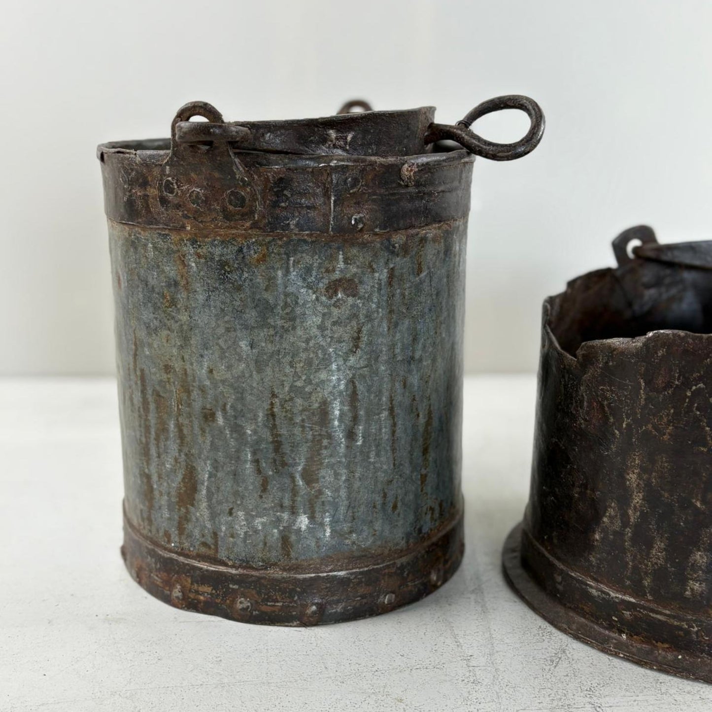 Pair of Vintage Indian Metal Cooking Pots