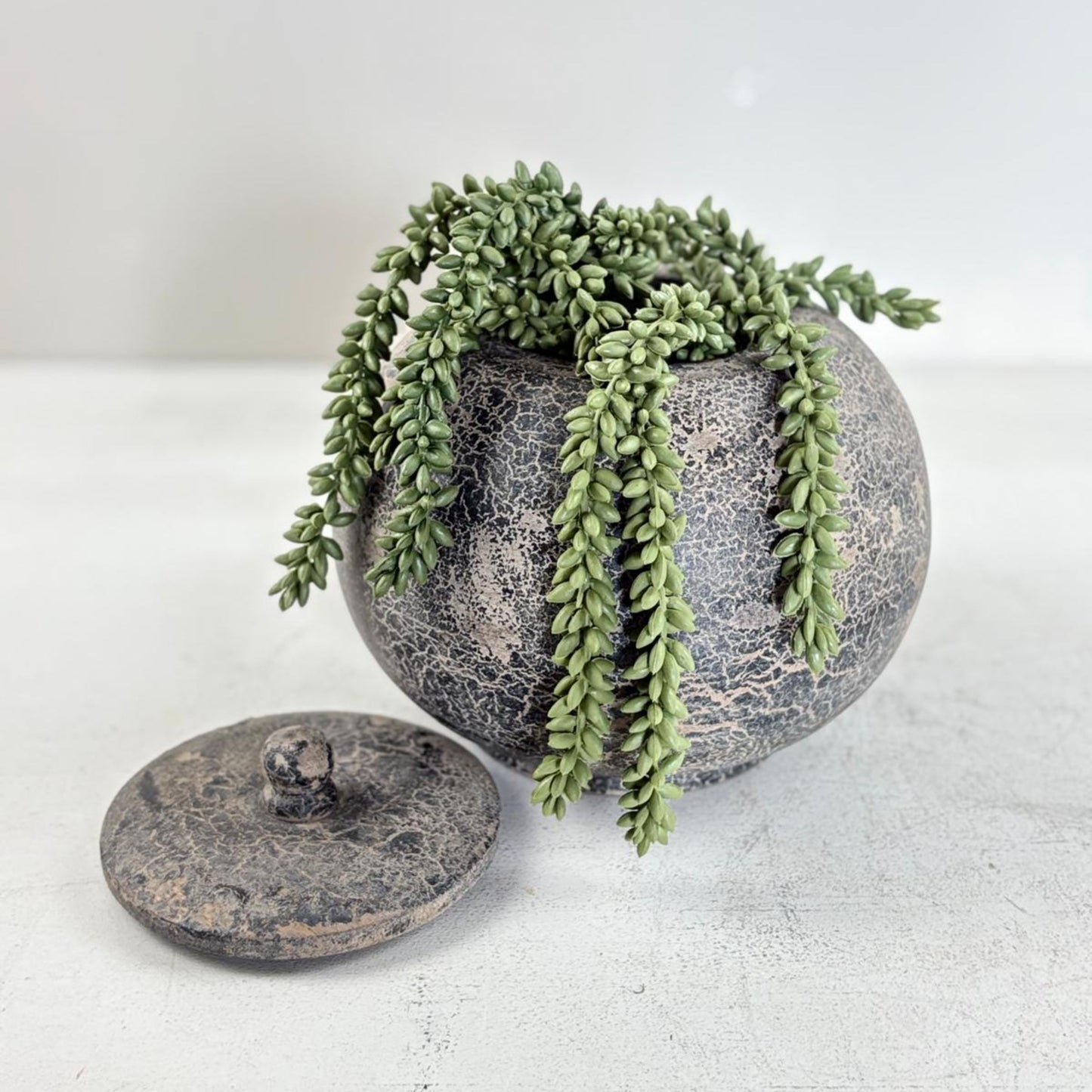 Vintage Wooden Pot with lid - Latipur, Nepal