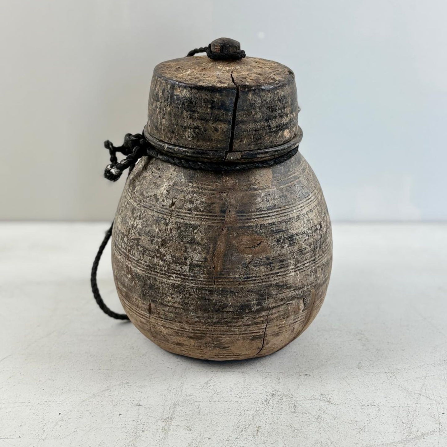 Antique Wooden Himachal Pot - Chhusang, Nepal