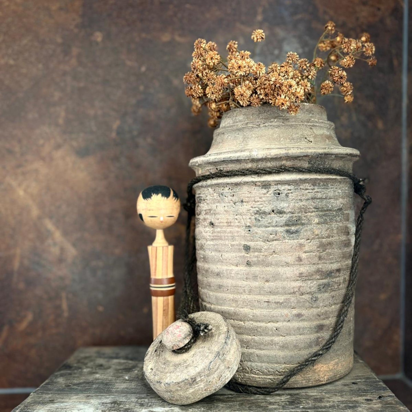 Antique Wooden Himachal Pot - Chhusang, Nepal