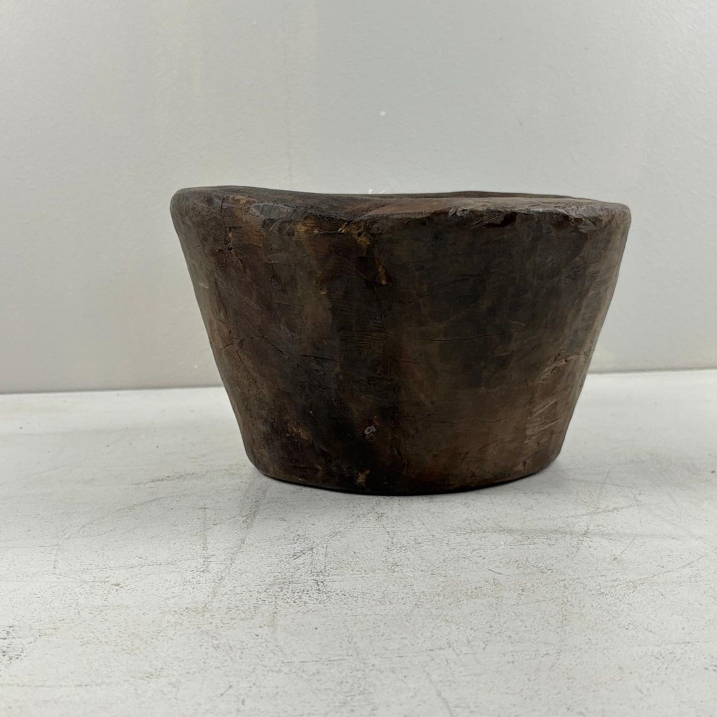 Large Vintage Artisan Wooden handcarved Bowl
