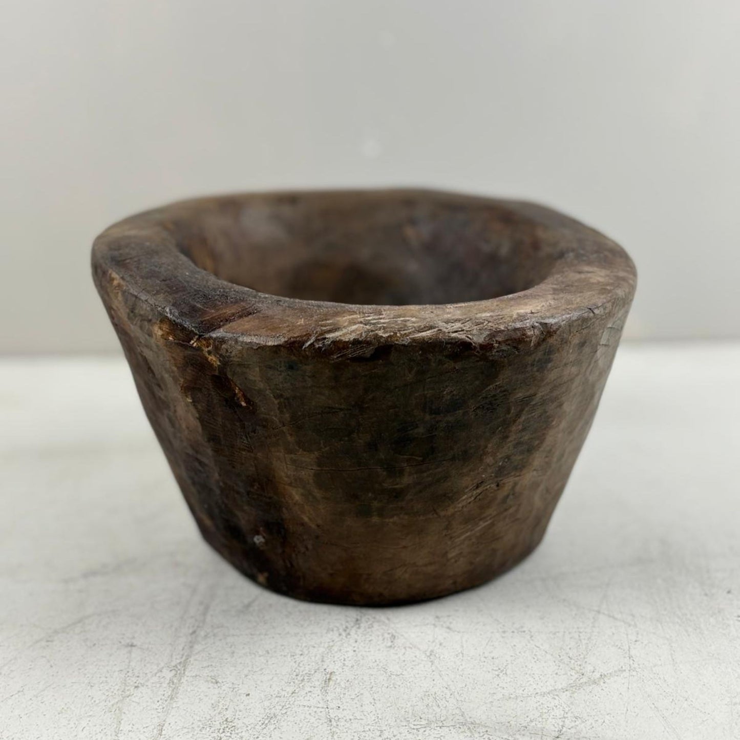 Large Vintage Artisan Wooden handcarved Bowl