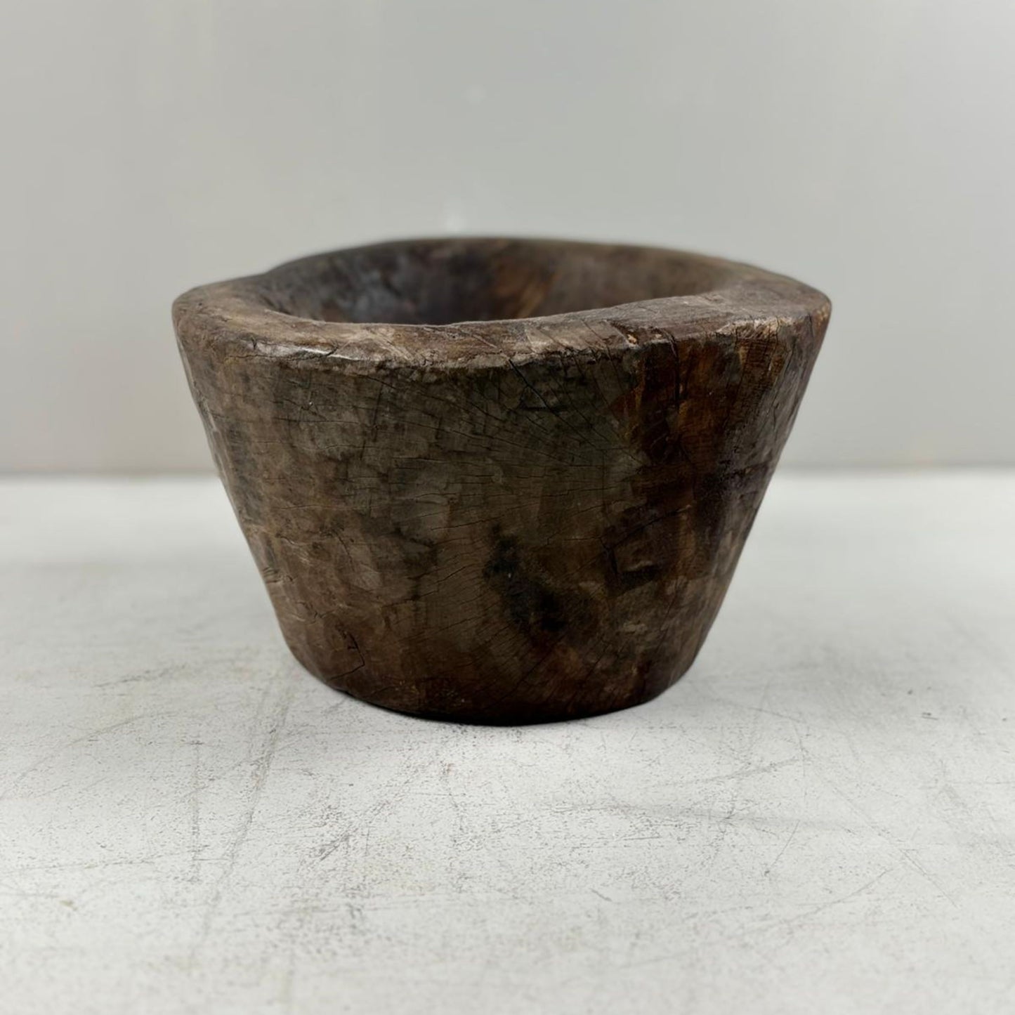 Large Vintage Artisan Wooden handcarved Bowl