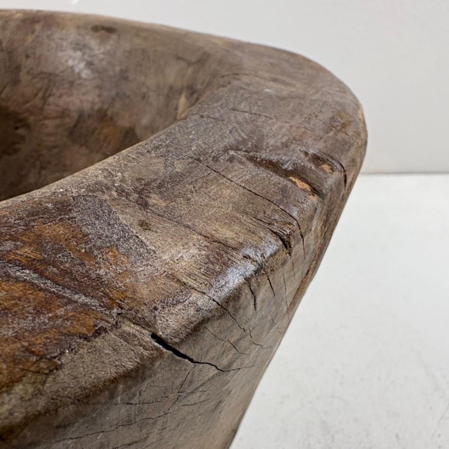 Large Vintage Artisan Wooden handcarved Bowl