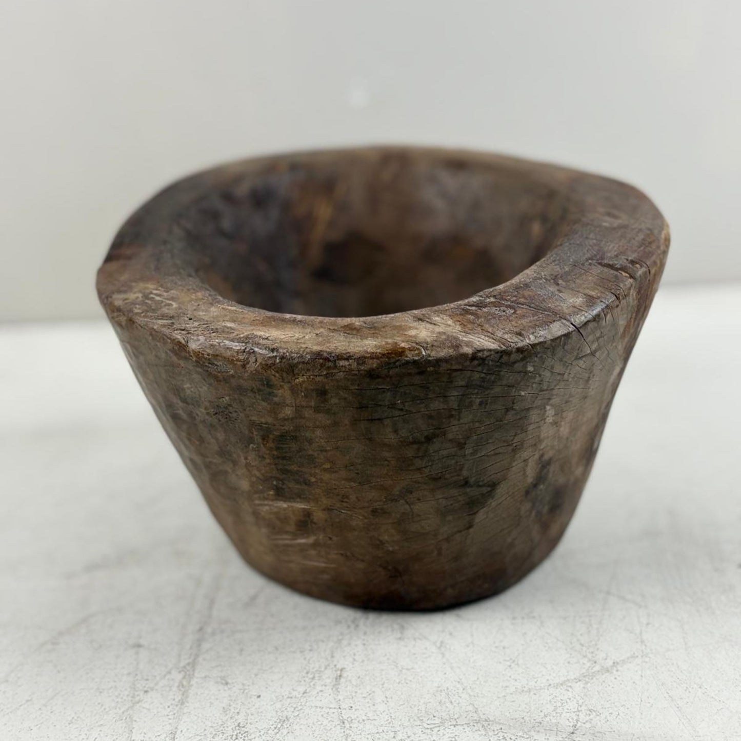 Large Vintage Artisan Wooden handcarved Bowl