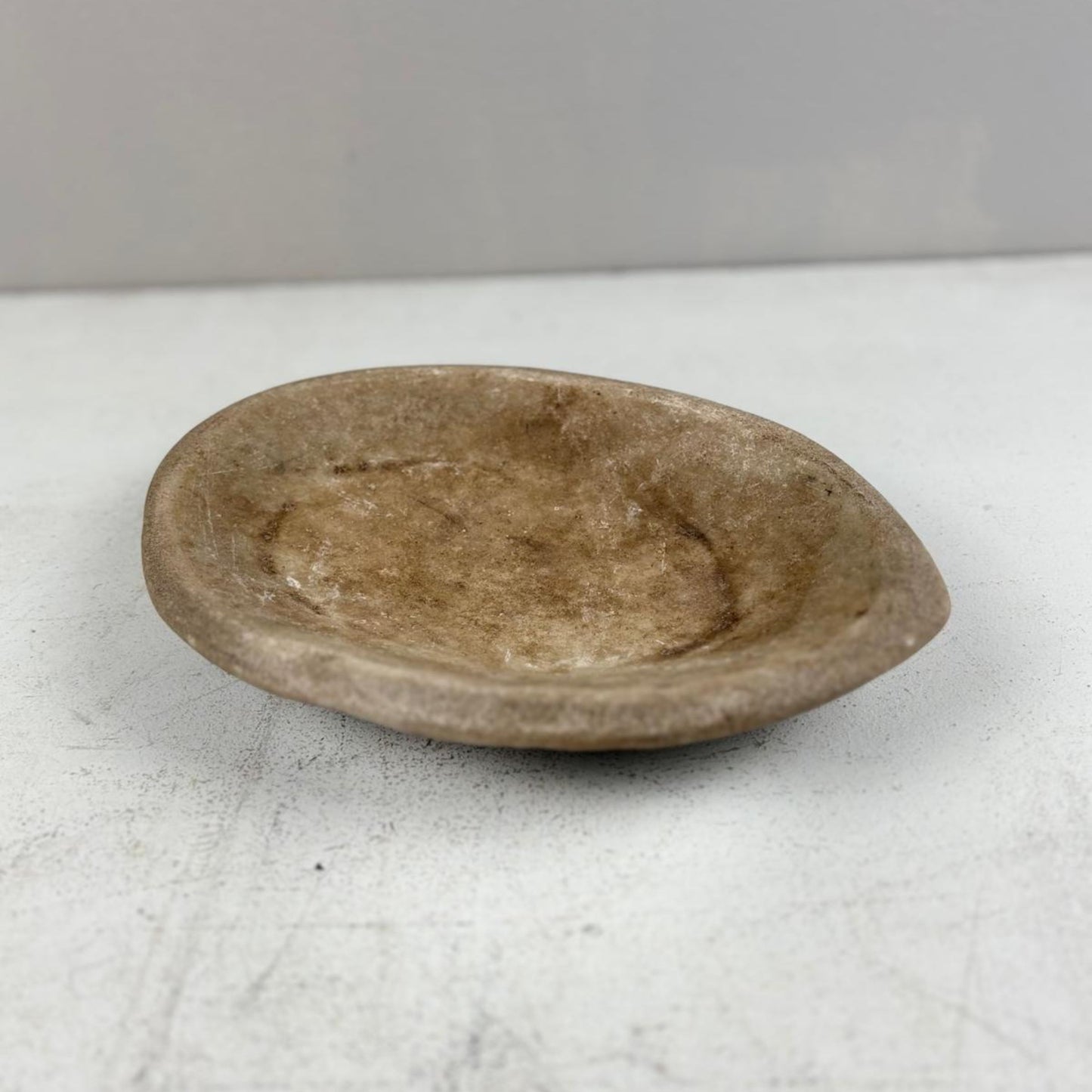 Large Handcarved Raw Marble Stone Platter