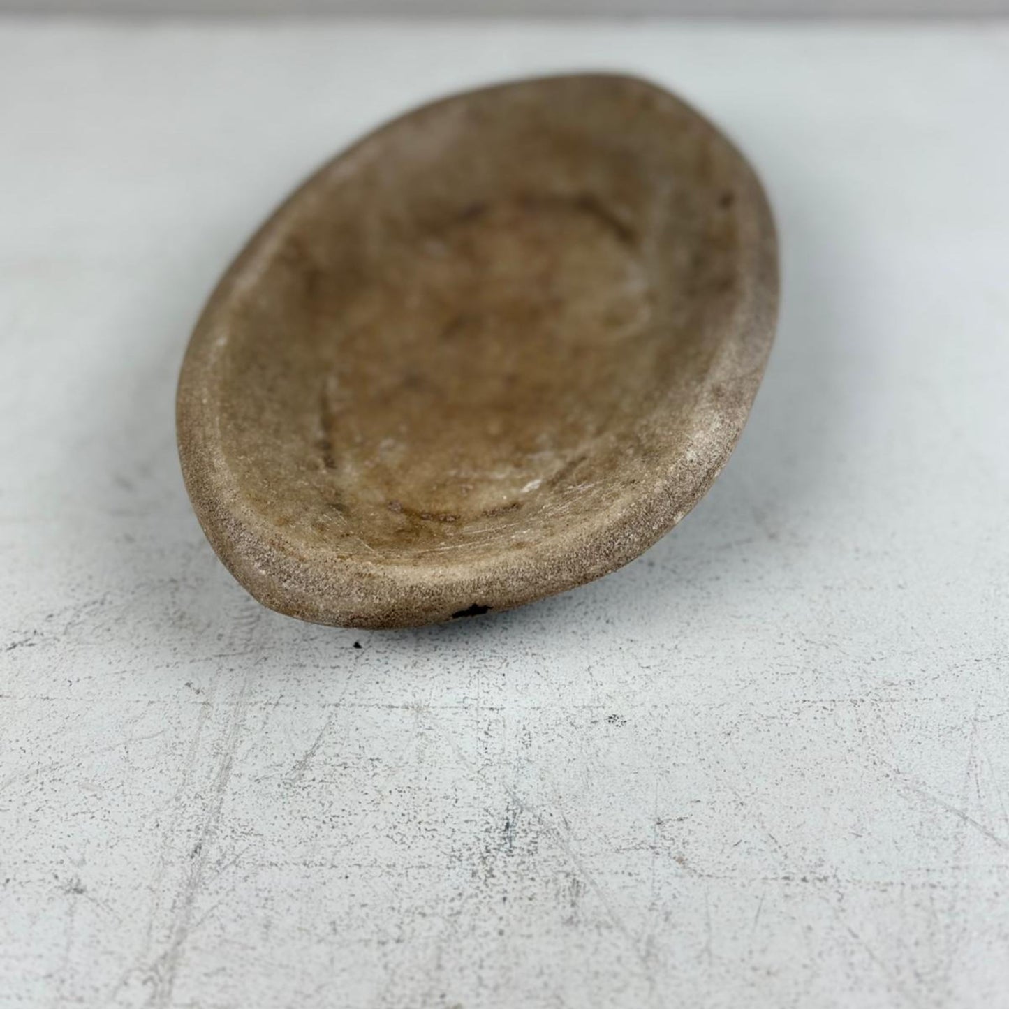 Large Handcarved Raw Marble Stone Platter