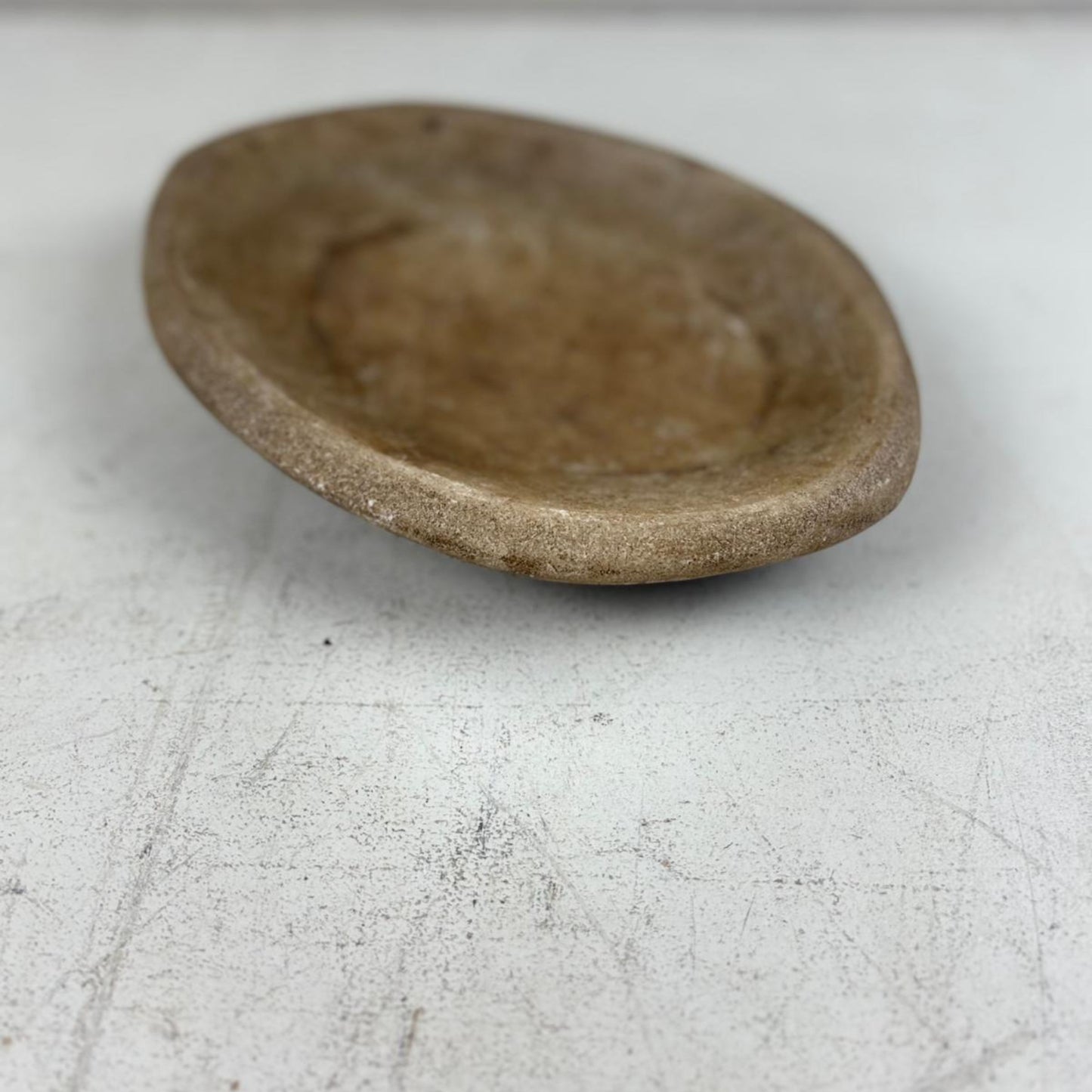 Large Handcarved Raw Marble Stone Platter
