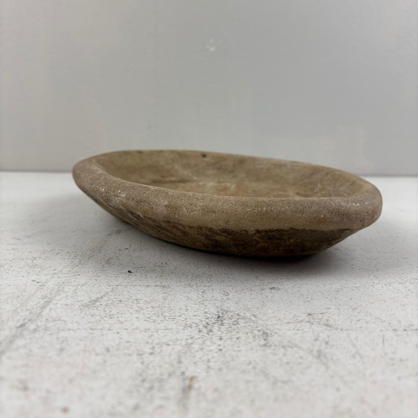 Large Handcarved Raw Marble Stone Platter
