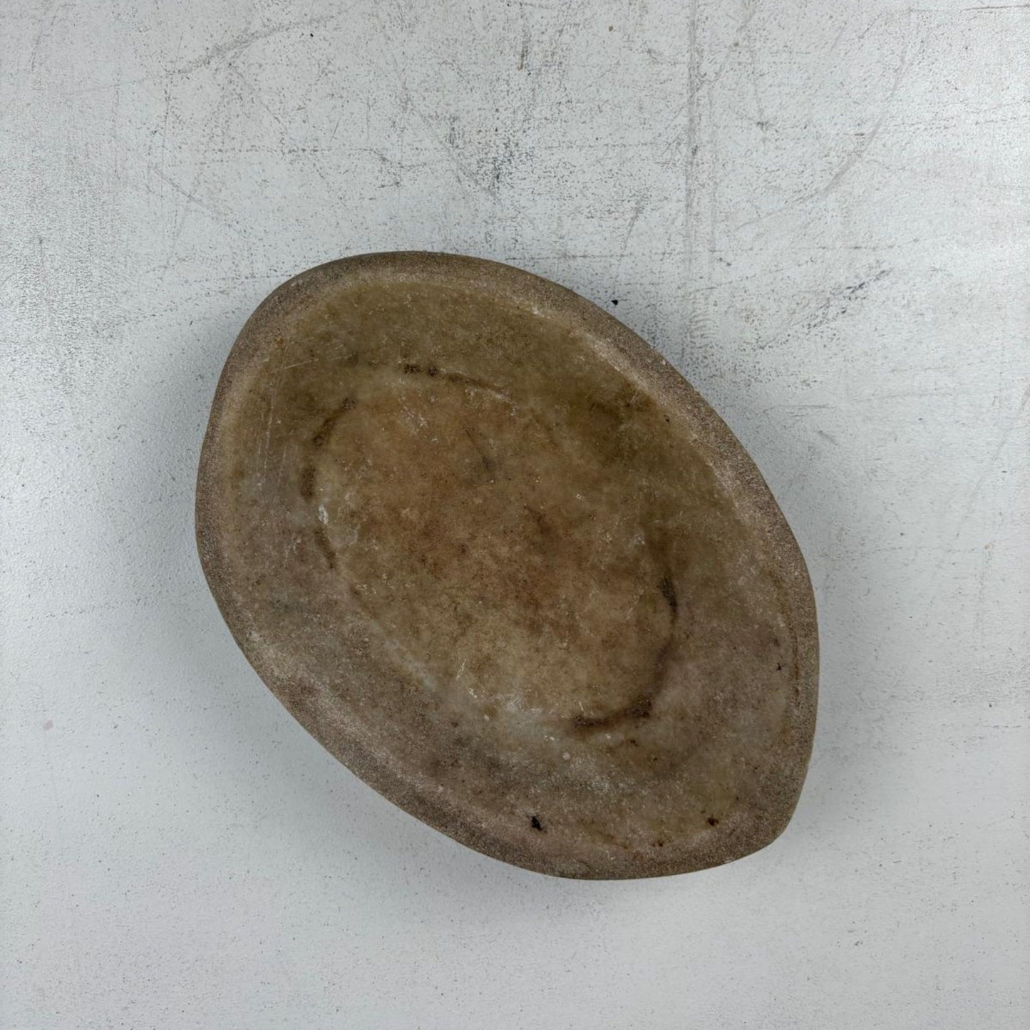 Large Handcarved Raw Marble Stone Platter