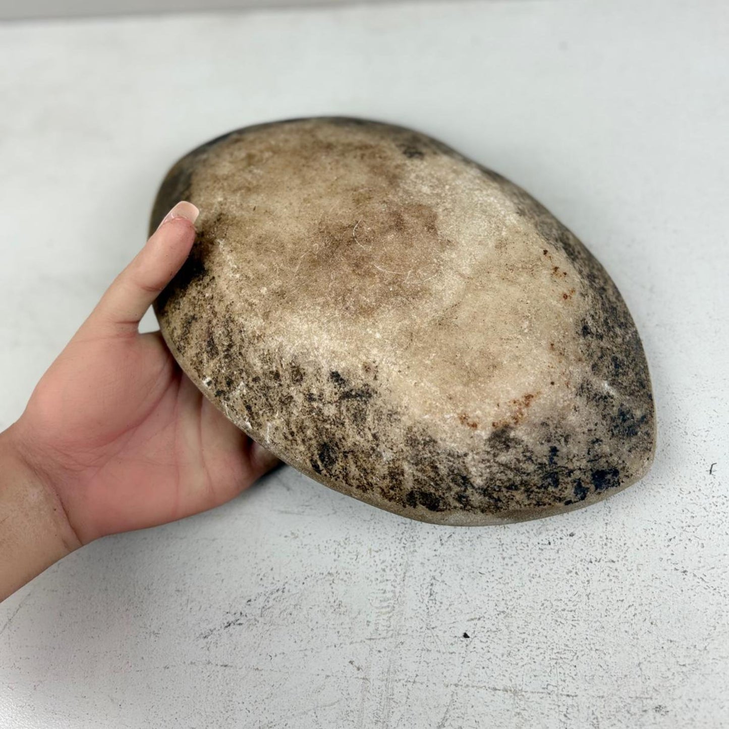 Large Handcarved Raw Marble Stone Platter