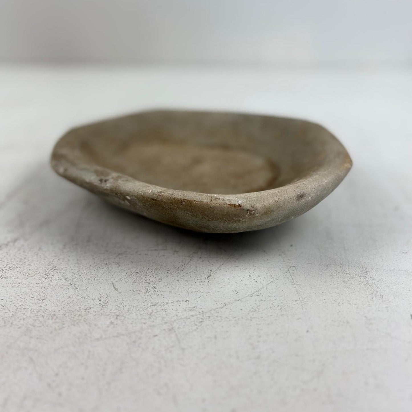 Large Handcarved Raw Marble Stone Platter