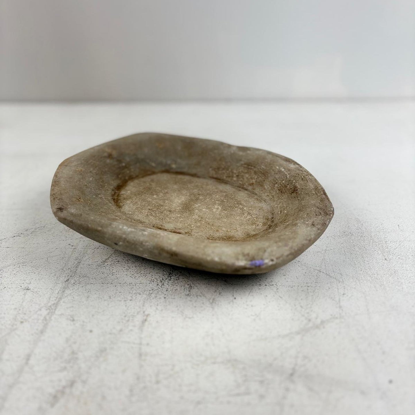 Large Handcarved Raw Marble Stone Platter