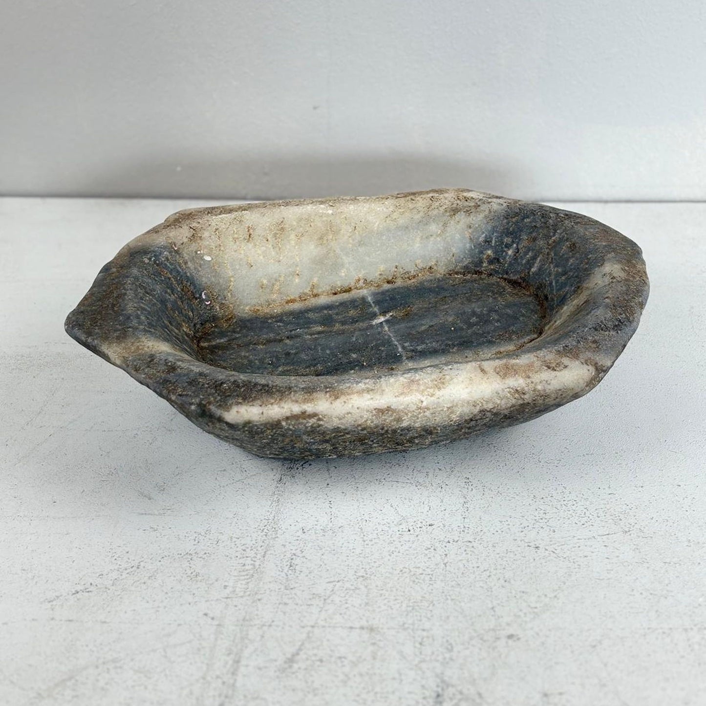 Large Handcarved Raw Marble Stone Platter