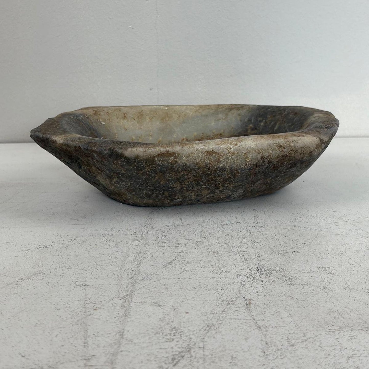 Large Handcarved Raw Marble Stone Platter