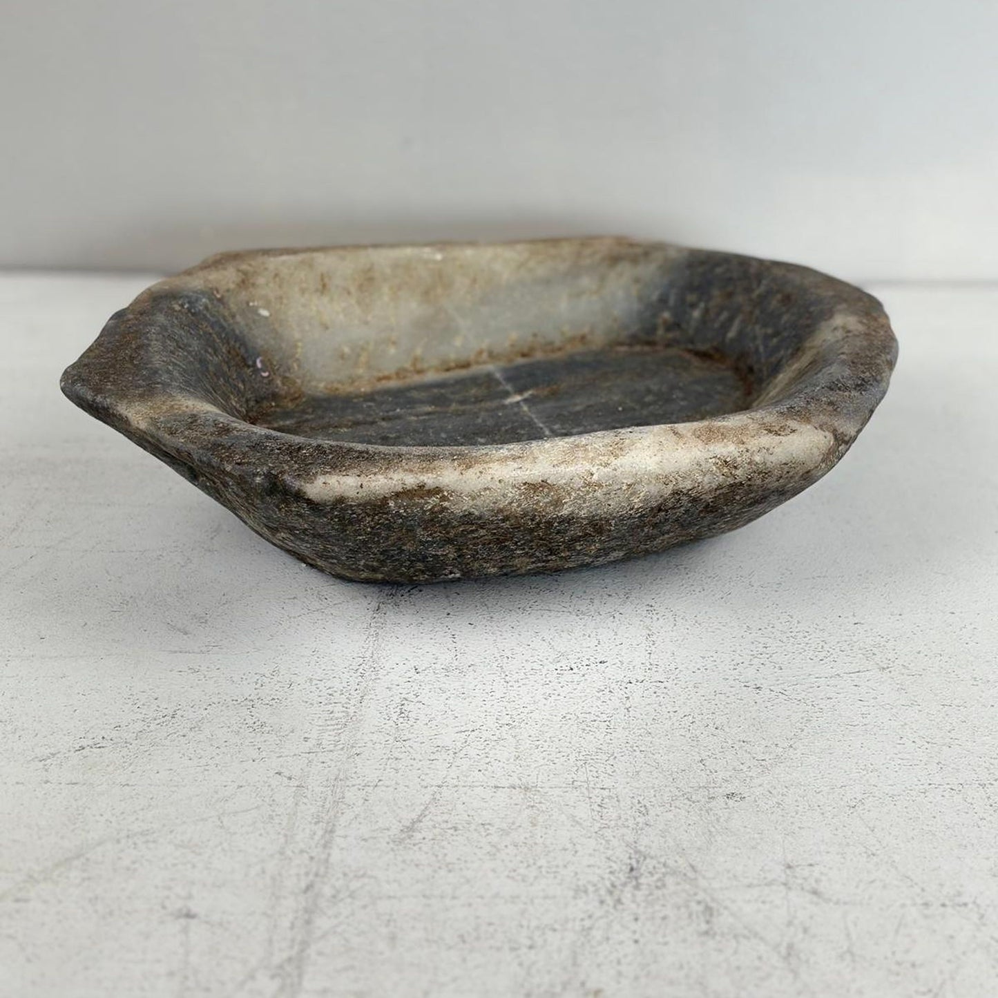 Large Handcarved Raw Marble Stone Platter