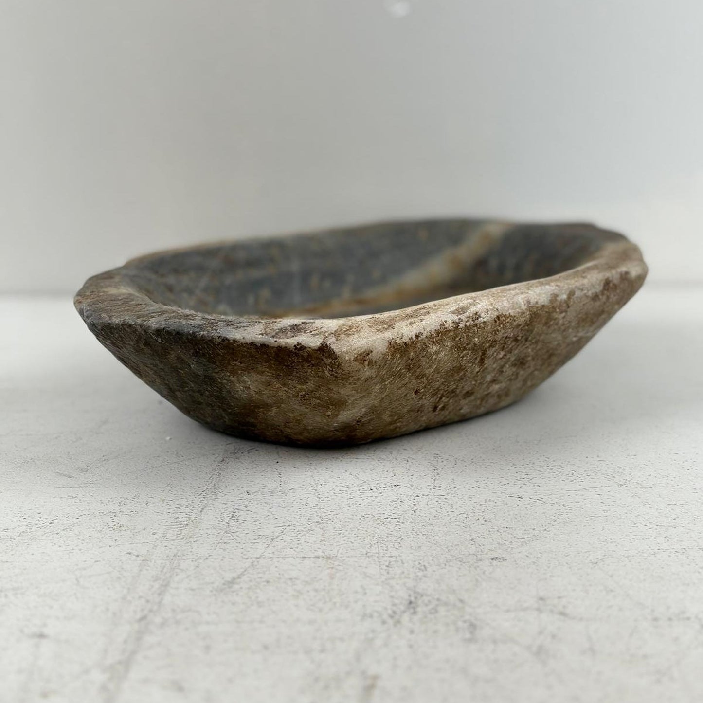 Large Handcarved Raw Marble Stone Platter