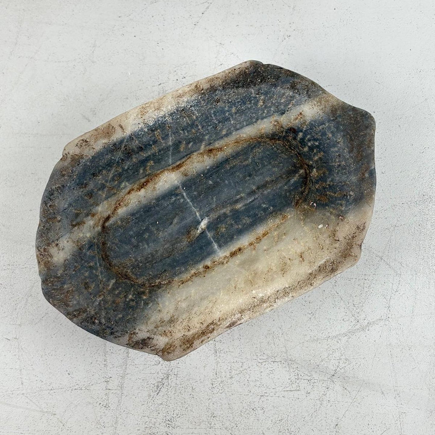 Large Handcarved Raw Marble Stone Platter
