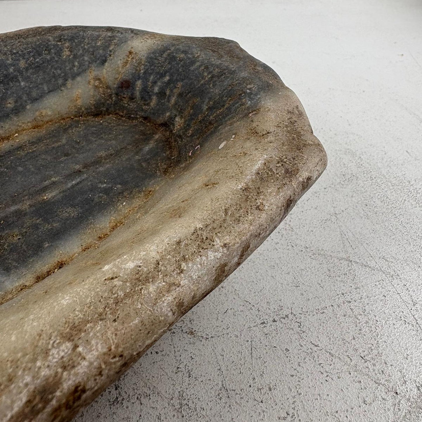 Large Handcarved Raw Marble Stone Platter