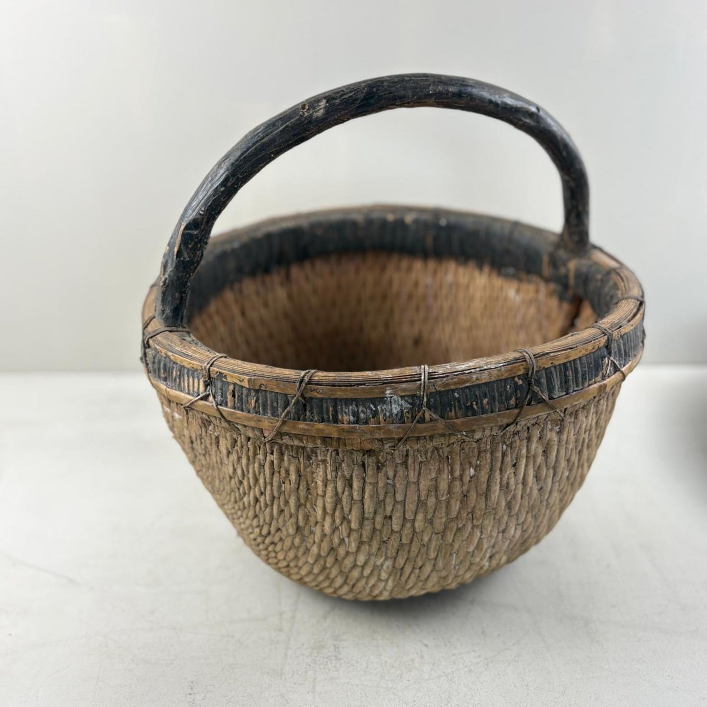 Antique Chinese Reed Grass Basket - Datong, Shanxi Province, China