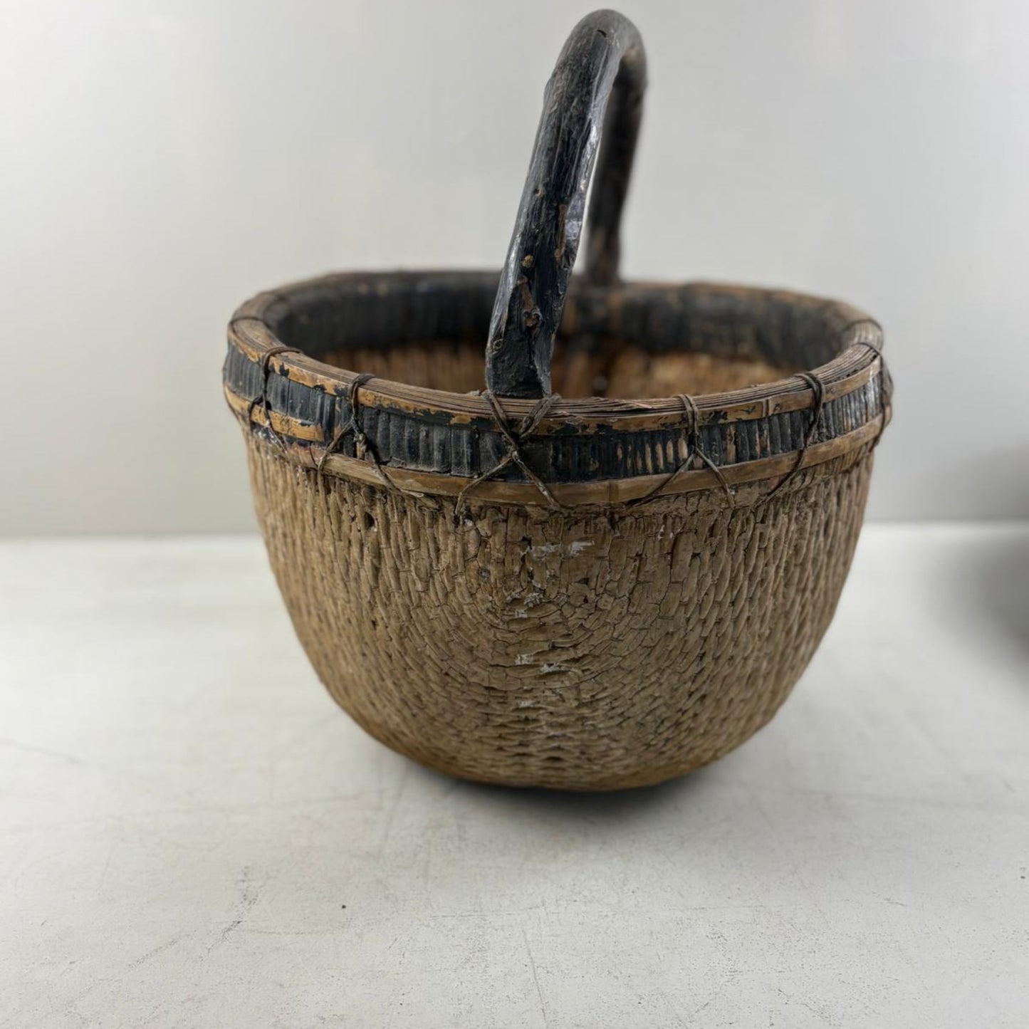 Antique Chinese Reed Grass Basket - Datong, Shanxi Province, China
