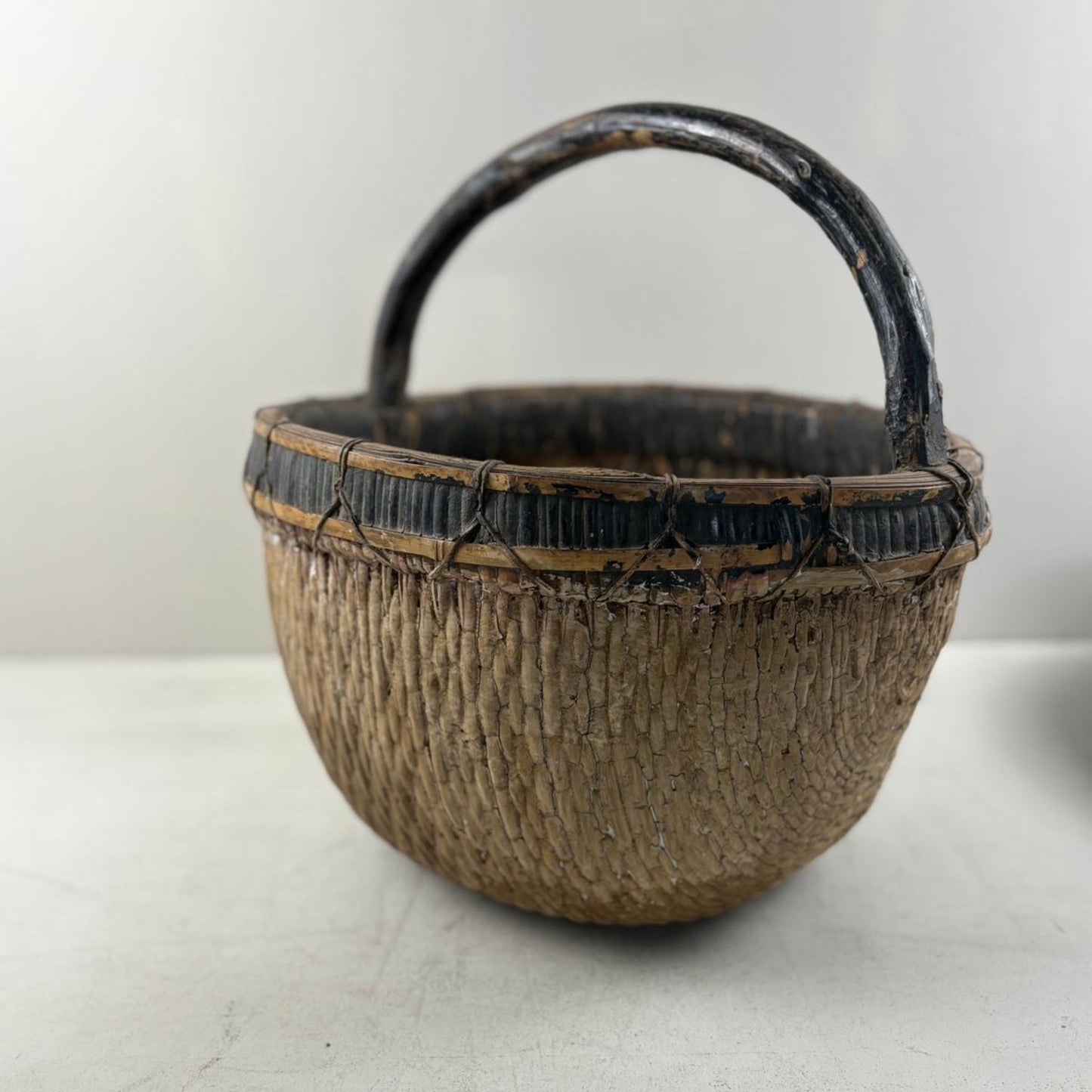Antique Chinese Reed Grass Basket - Datong, Shanxi Province, China