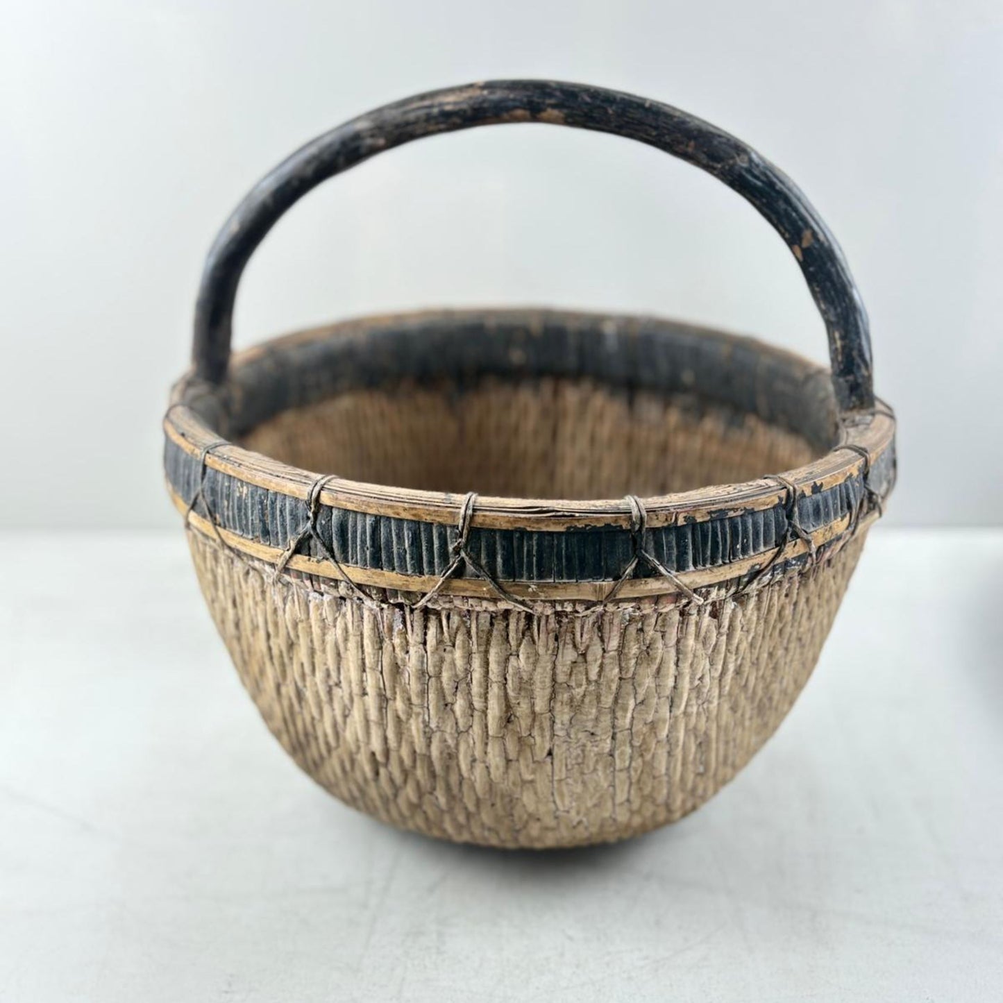 Antique Chinese Reed Grass Basket - Datong, Shanxi Province, China