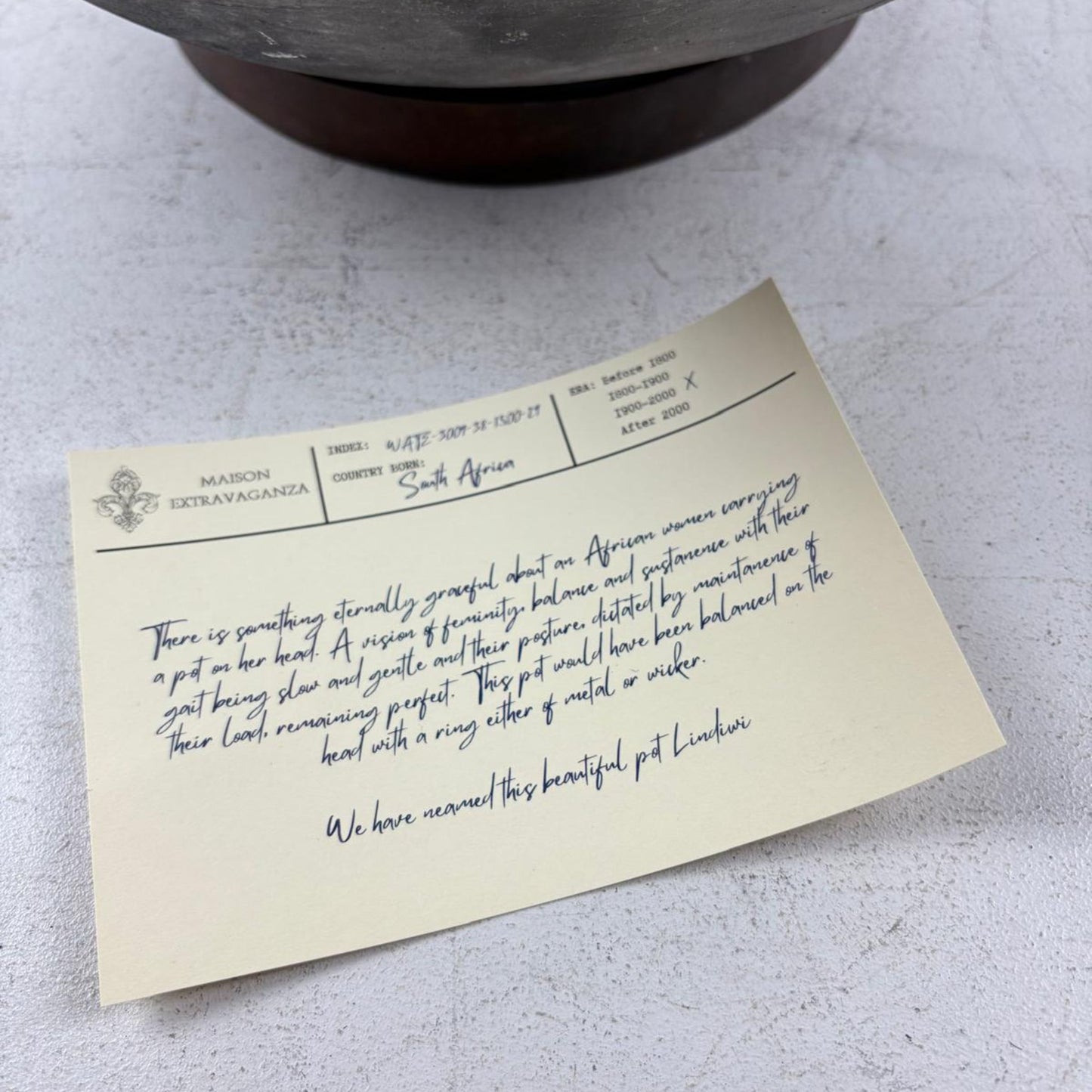 Antique African Clay Water Vessel with Etchings