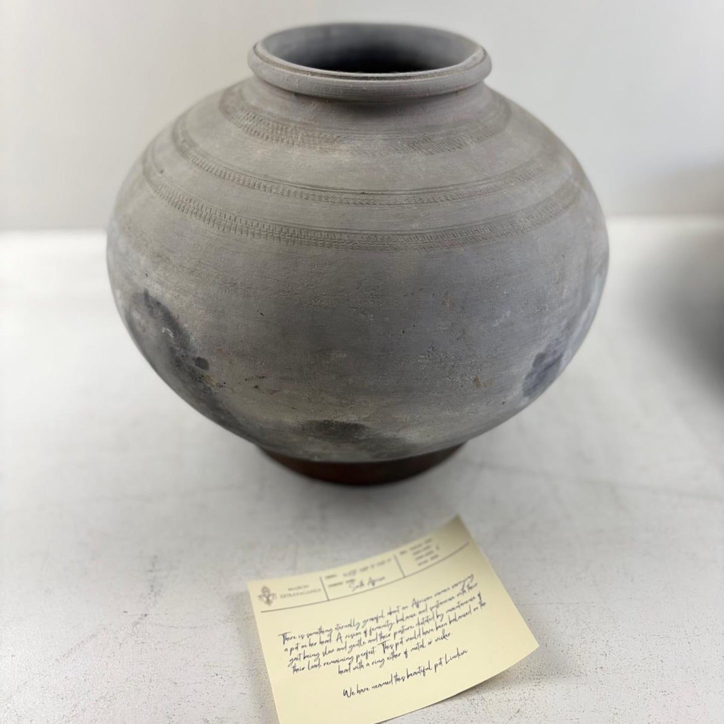 Antique African Clay Water Vessel with Stains