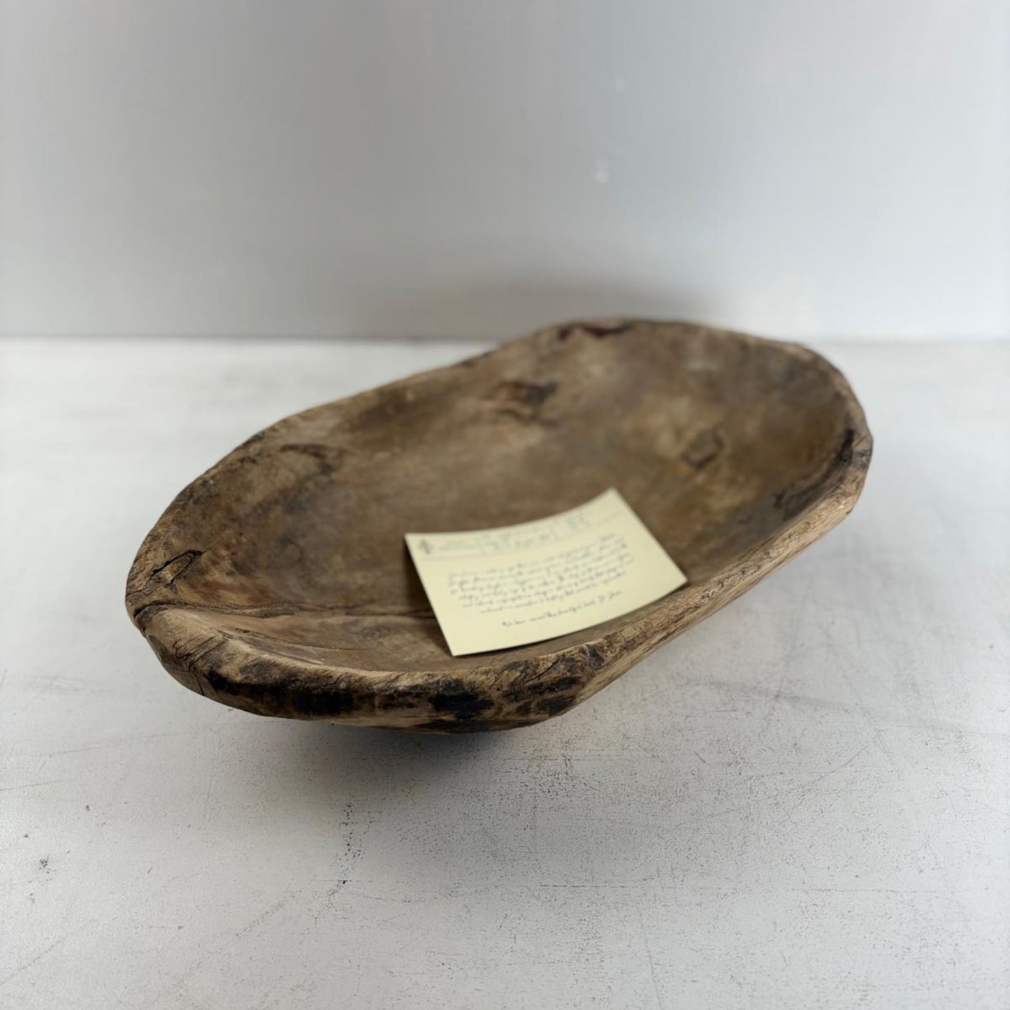 Large Antique Wooden Dough Tray from Qinghai Province, Tibet - Handcrafted, Unique Vintage Decor, 48cm, One-of-a-Kind Asian Decor Piece