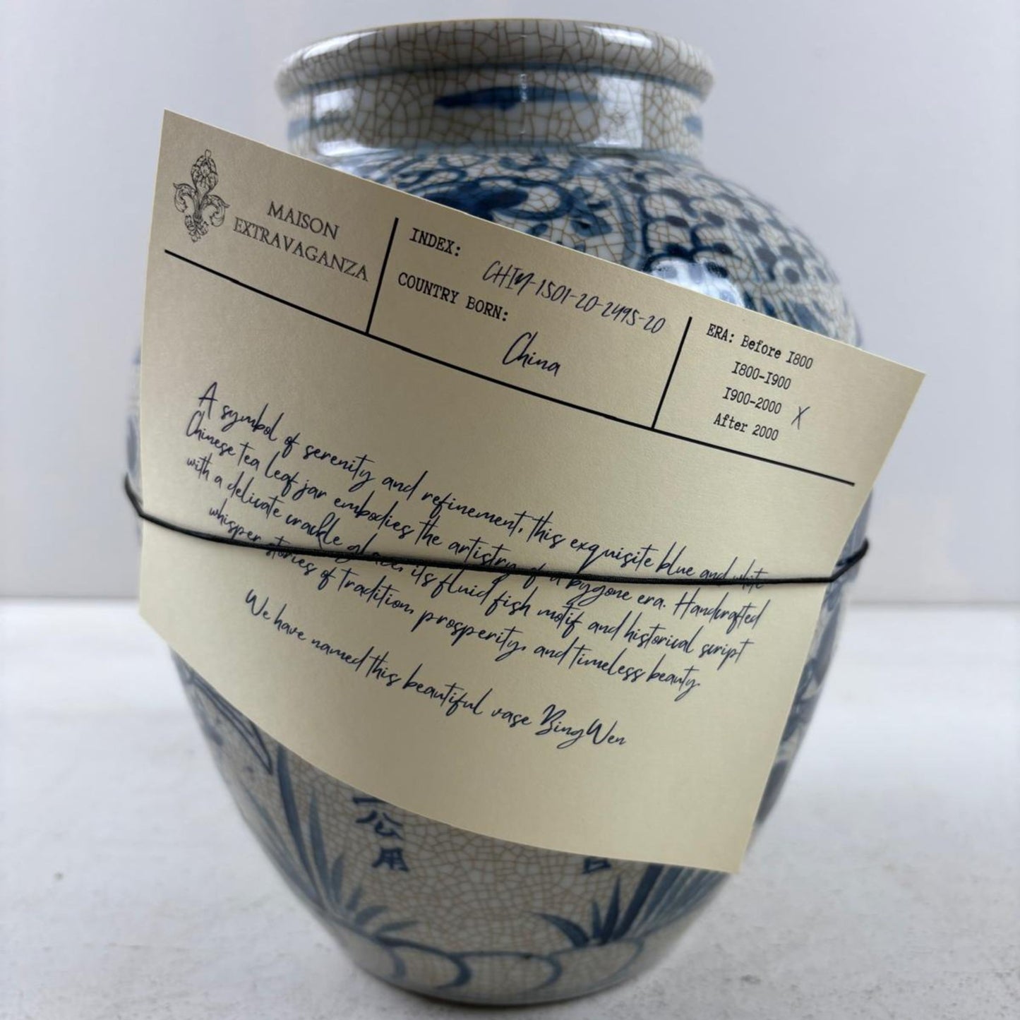 Traditional Blue & White Chinese Tea Leaf Jar