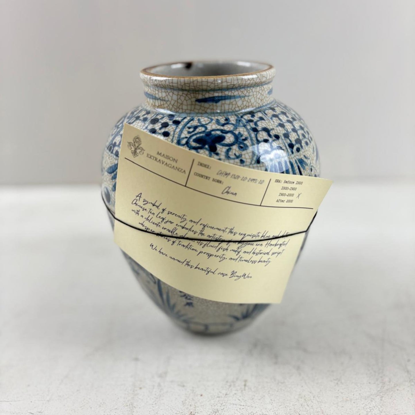 Traditional Blue & White Chinese Tea Leaf Jar