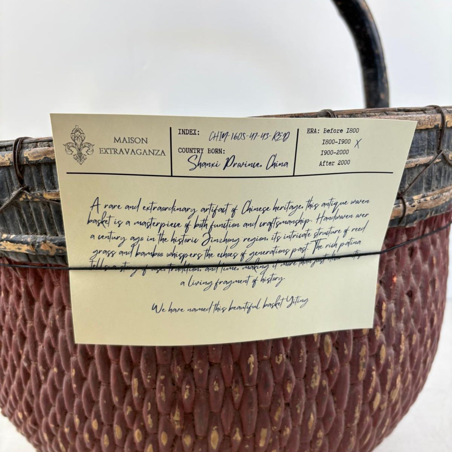Antique Chinese Reed Grass Basket - Jinzhong, Shanxi Province, China
