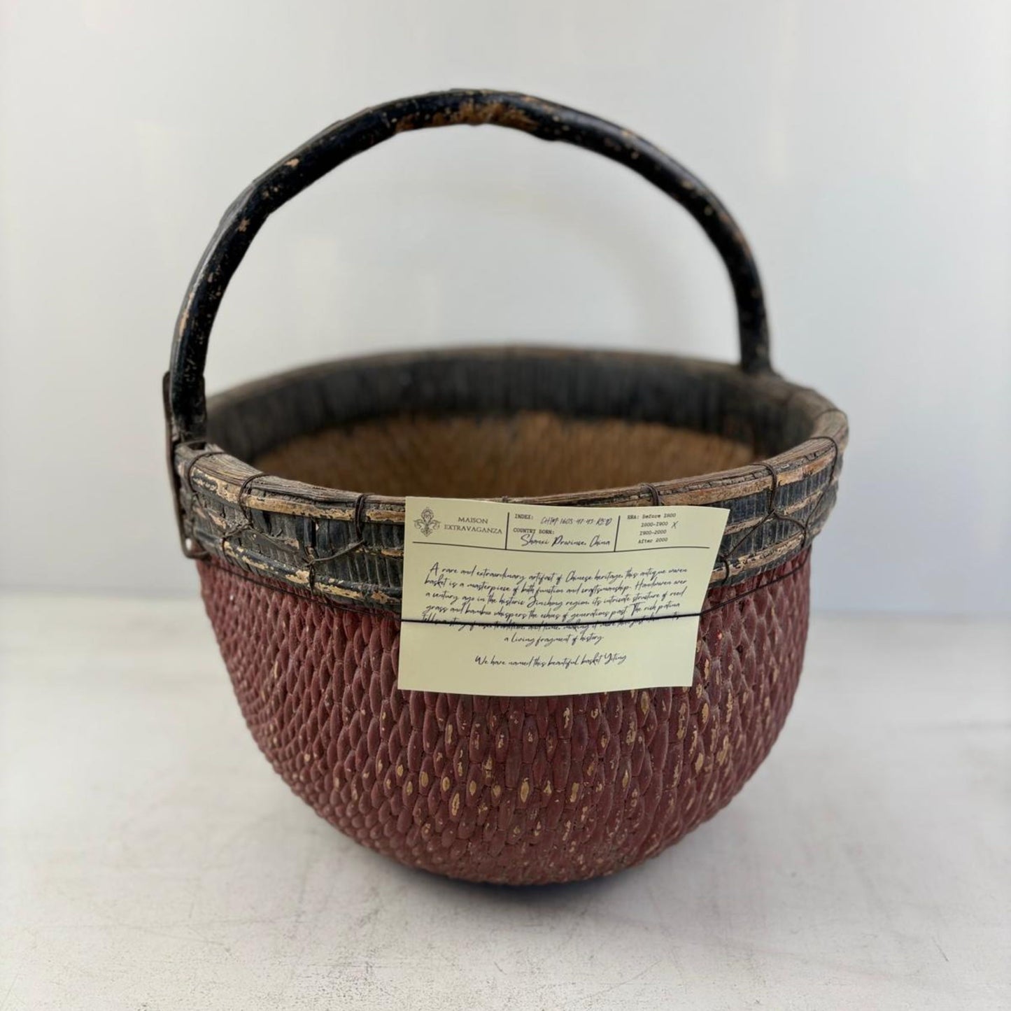 Antique Chinese Reed Grass Basket - Jinzhong, Shanxi Province, China