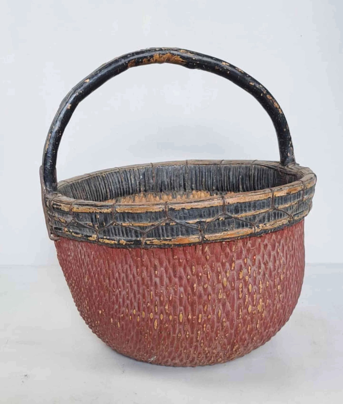Antique Chinese Reed Grass Basket - Jinzhong, Shanxi Province, China
