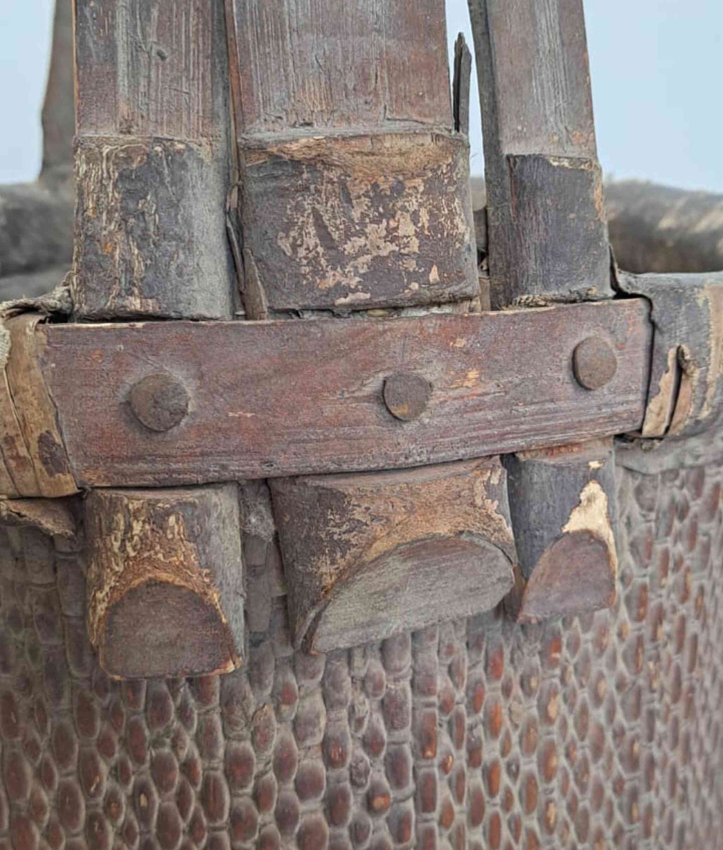 Antique Chinese Reed Grass Basket - Yangzhou, China