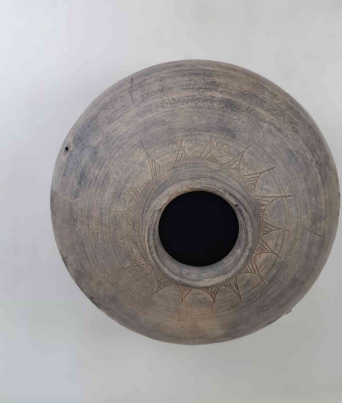 Antique African Clay Water Vessel - small neck